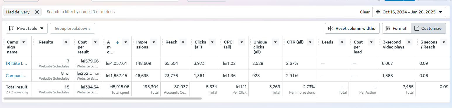 ÎNAINTE ACE - Meta Ads Manager